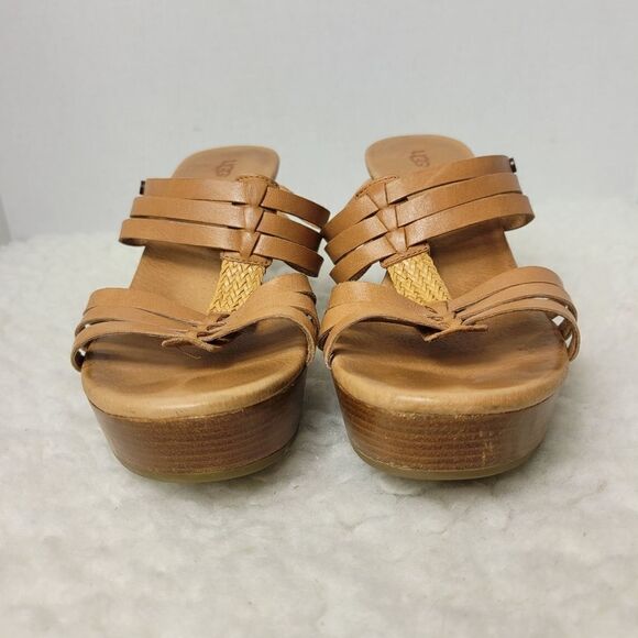 UGG Mattie Women's Shoes Size 8 Brown Woven Le Wedge Platform Sandal - Picture 6 of 8